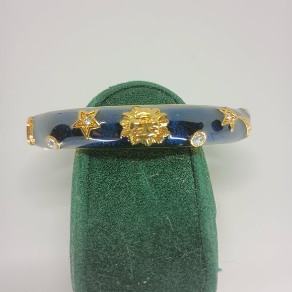 Celestial Midnight Blue Enamel Bangle Bracelet - Picture 5 of 5